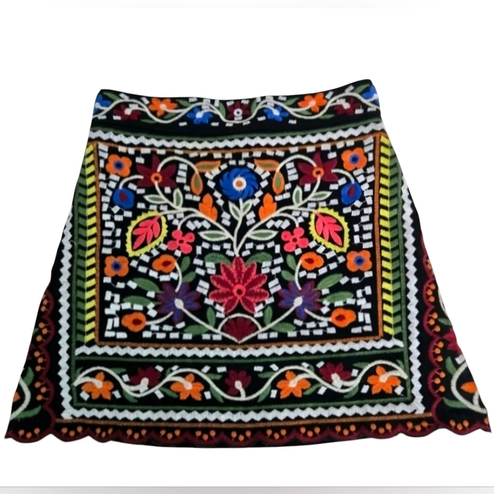 Lulus Embroidered Boho Bohemian Floral Multicolor Skirt Size XS - Picture 9 of 9